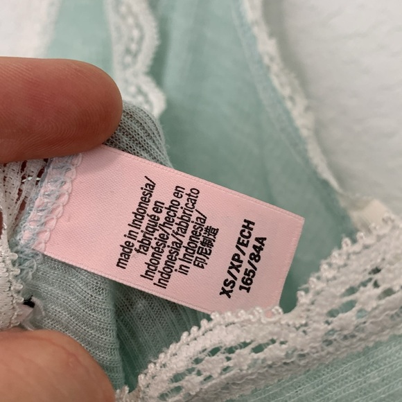 Victoria’s Secret Light Green Ribbed Lace Trim Tank Bodysuit - Picture 5 of 8